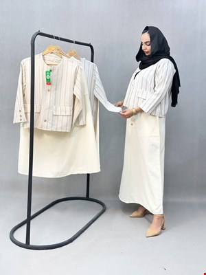 ست کت دامن یقه گرد راه راه